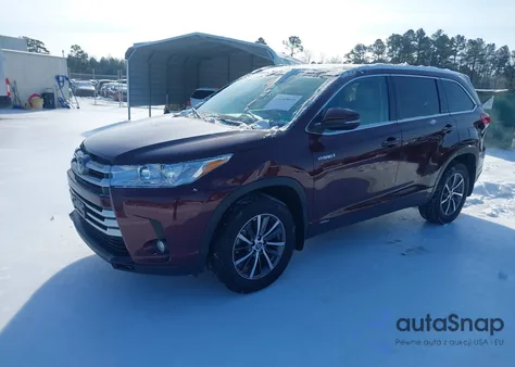 2019 Toyota Highlander Hybrid Xle z USA, uszkodzony, nr VIN 5TDJGRFH9KS064460